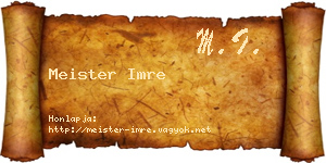 Meister Imre névjegykártya